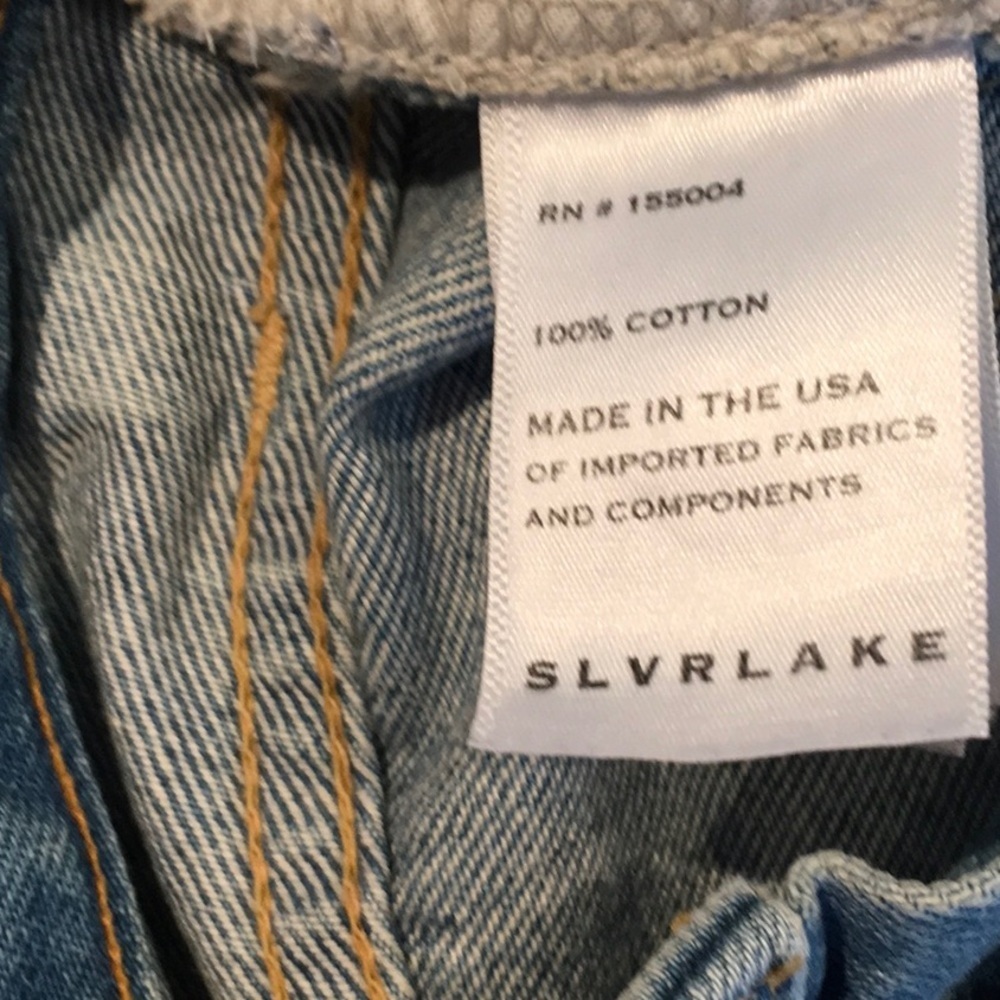 SLVRLAKE High-Rise Cropped Straight-Leg Jeans in Classic Blue - Picture 11 of 15